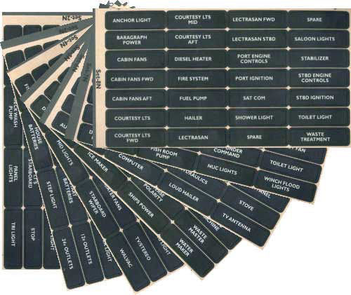 Picture of AC/DC Circuit Breaker Panel Labels