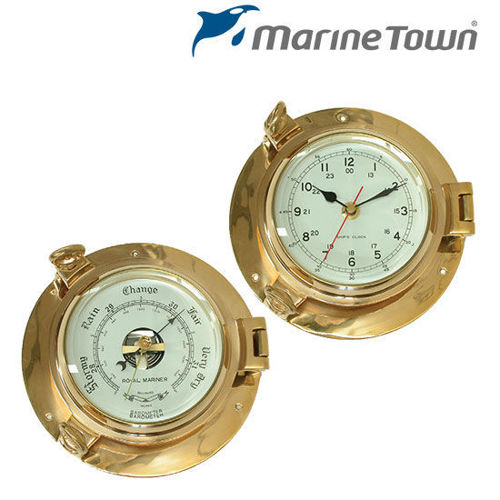 Picture of Traditional Porthole Styled Brass Clocks & Barometers