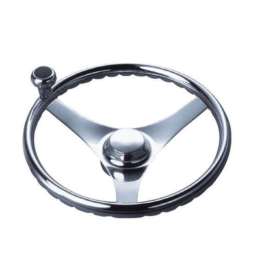 Picture of 3-Spoke Stainless Steel Steering Wheels with Swivel KnobS