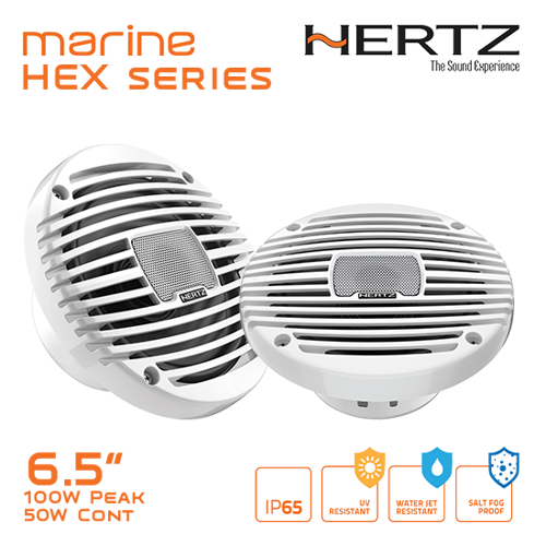 รูปภาพของ HEX 6.5" Speaker, 4Ω, 100W, Marine White, /pr [6.5 M-TW]