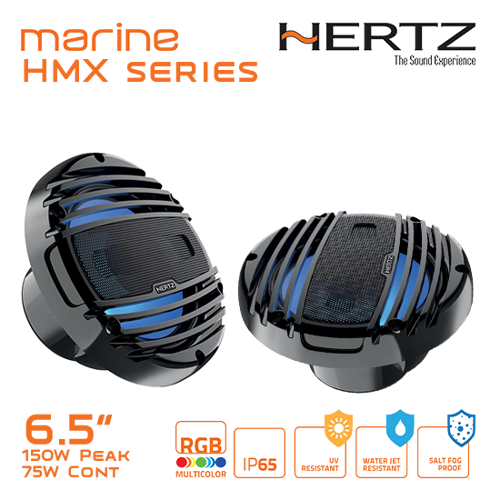 Picture of HMX 6.5" Speaker, 4Ω, 150W, Marine Black, RGB, /pr [6.5 LD-TC]