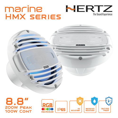 Picture of HMX 8.8" Speaker, 4Ω, 200W, Marine White, RGB, /pr [8 LD-TW]