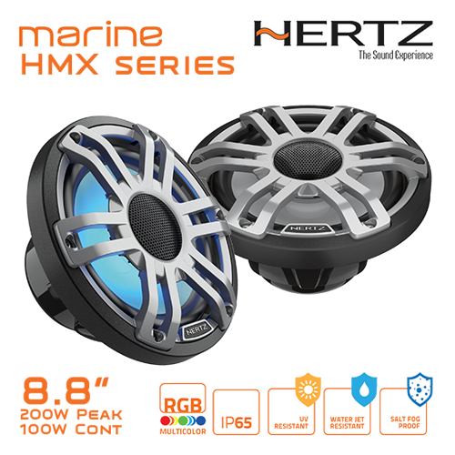 Picture of HMX 8.8" Speaker, 4Ω, 200W, Sport Charcoal, RGB, /pr [8 S-LD-G]