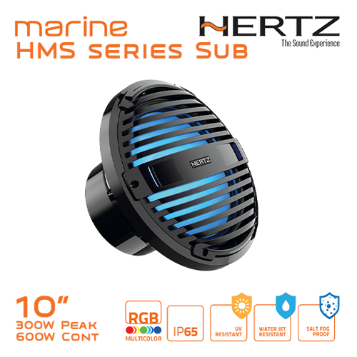 Picture of HMS 10" Sub, 4Ω, 600W, Marine Charcoal, RGB, /ea [10 B4-LD-C]