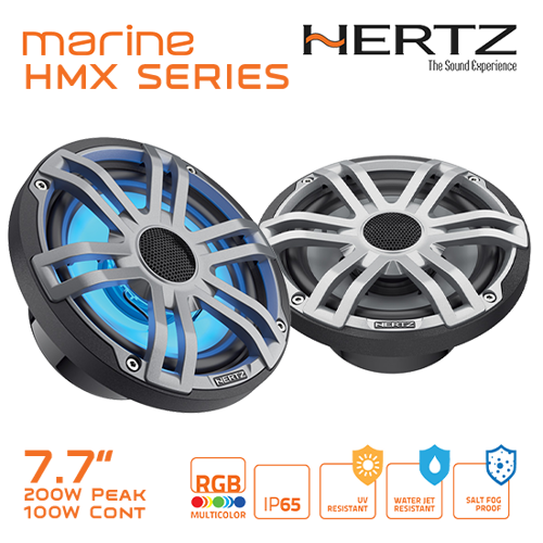 Picture of HMX 7.7" Speaker, 4Ω, 200W, Sport Charcoal, RGB, /pr [7.7 S-LD-G]