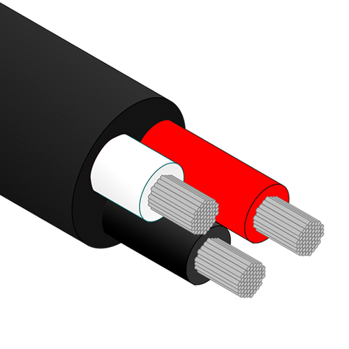 Picture of 2.5mm2, 3-Core (BK-WH-RE), Black, Tinned Marine Wire /m