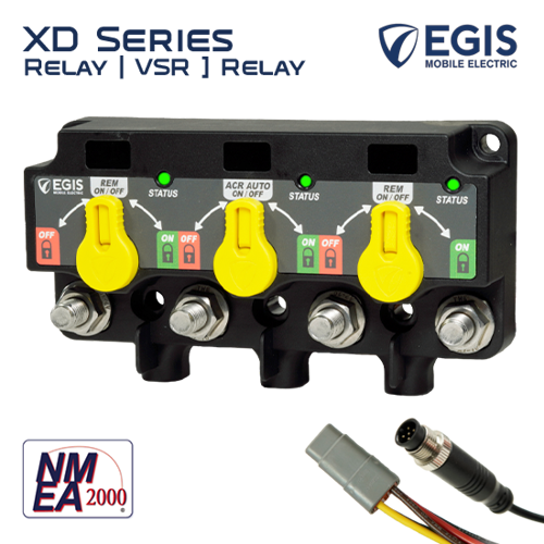 รูปภาพของ XD NMEA 2000 Triple - (Relay/VSR/Relay), w/Knobs - 12P DT