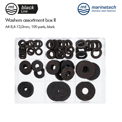 Picture of BlackLine Washers Assortment Box II A4 8,4-13,0mm, 100 parts, black