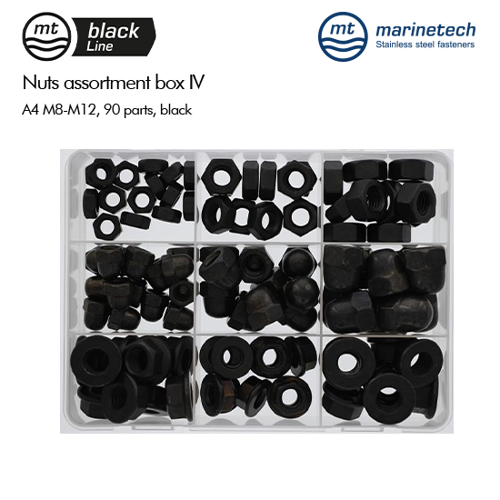 Picture of BlackLine Nuts Assortment Box IV A4 M8-M12, 90 parts, black