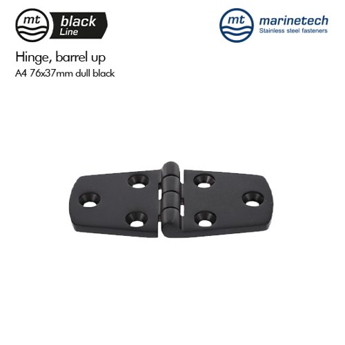 Picture of BlackLine Hinge Barrel Up A4-AISI 316 76x37mm Dull Black Pair